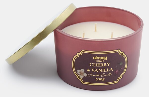 Sinsay - Vonná svíčka Cherry & Vanilla - světle fialová
