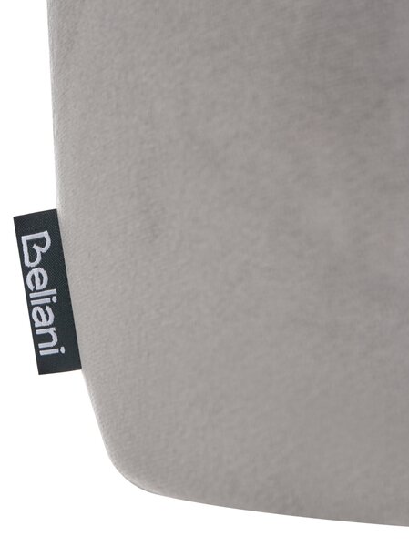 Sada 2 barových židlí SANILAC Umělý samet Světle šedá