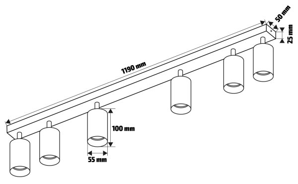 Brilagi - Bodové svítidlo SELE MODERN 6xGU10/30W/230V bílá