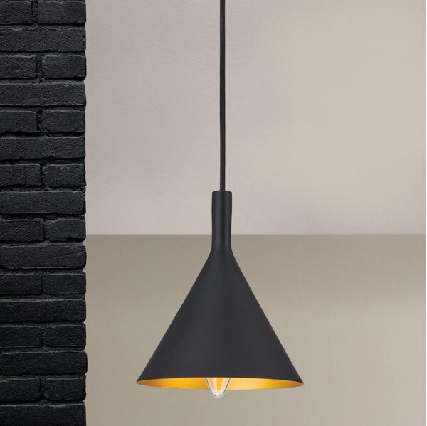 Orion - Lustr na lanku GUNDA 1xE14/40W/230V pr. 16,5 cm černá/zlatá