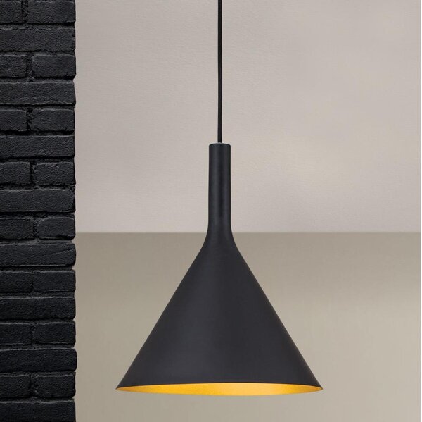 Orion - Lustr na lanku GUNDA 1xE27/60W/230V pr. 25 cm černá/zlatá