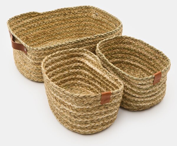 Sinsay - Sada pletených košů na ukládání 3 pack - béžová