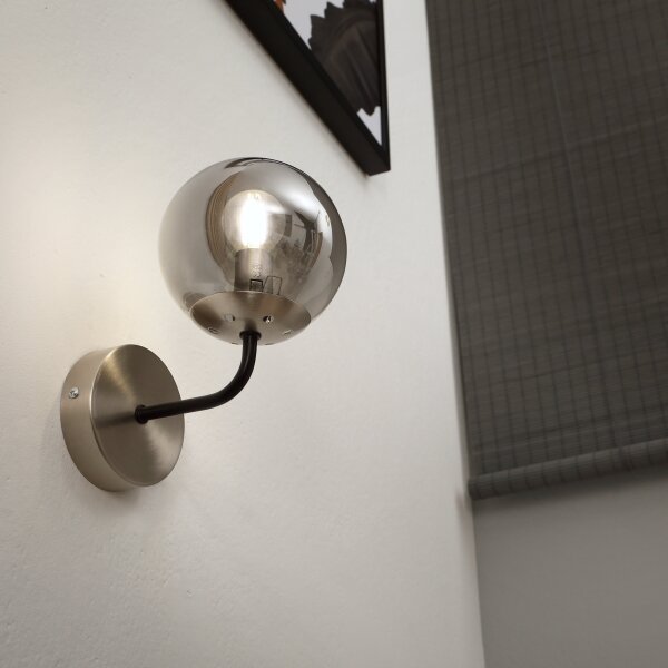 Brilagi - Nástěnná lampa MALIVA 1xE14/15W/230V matný chrom/kouřová