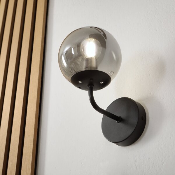 Brilagi - Nástěnná lampa MALIVA 1xE14/15W/230V černá/kouřová