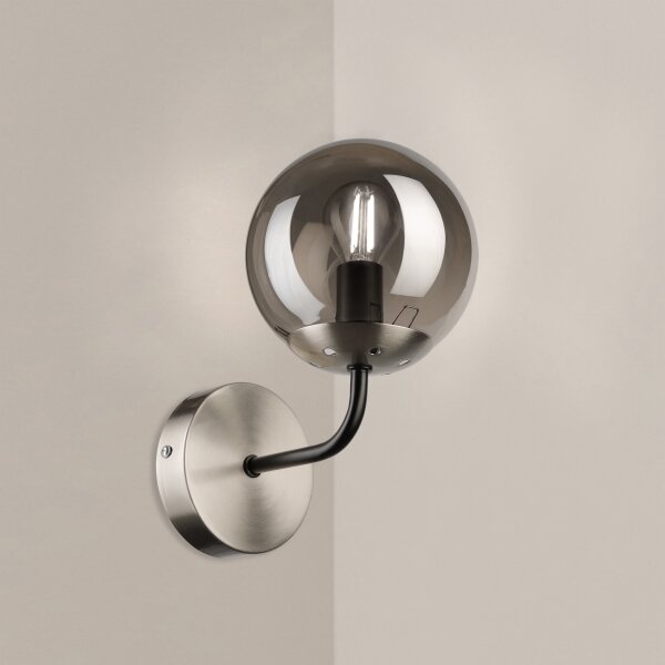 Brilagi - Nástěnná lampa MALIVA 1xE14/15W/230V matný chrom/kouřová