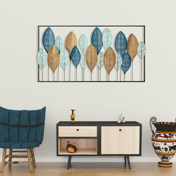 ASIR Nástěnná dekorace kovová BILGE modra, bronzova
