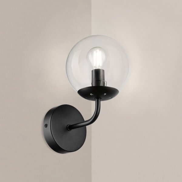 Brilagi - Nástěnná lampa MALIVA 1xE14/15W/230V černá/čirá