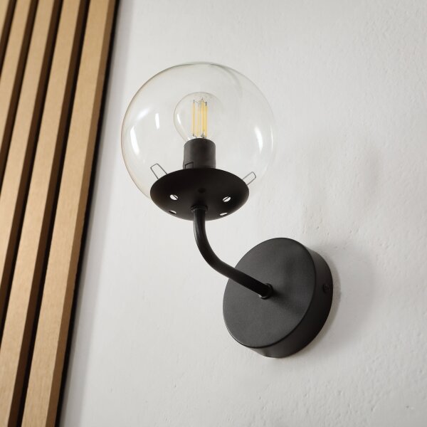 Brilagi - Nástěnná lampa MALIVA 1xE14/15W/230V černá/čirá