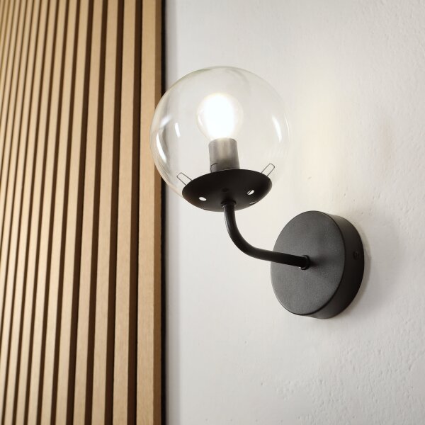 Brilagi - Nástěnná lampa MALIVA 1xE14/15W/230V černá/čirá
