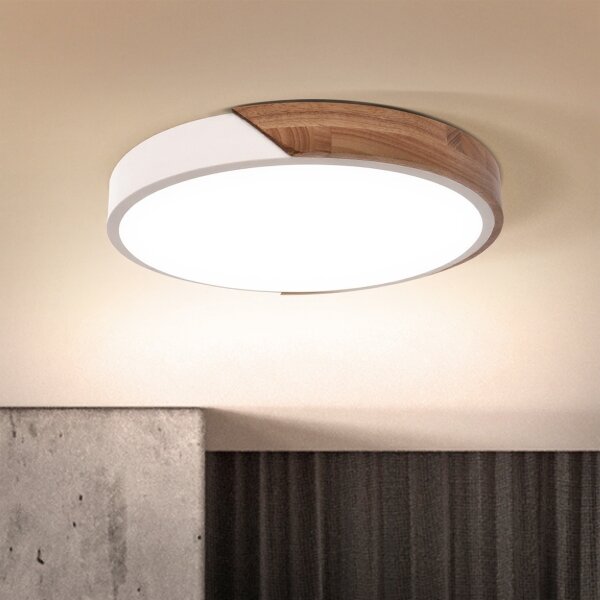 Brilagi - LED Stropní svítidlo PILANA LED/24W/230V dub/bílá pr. 30 cm