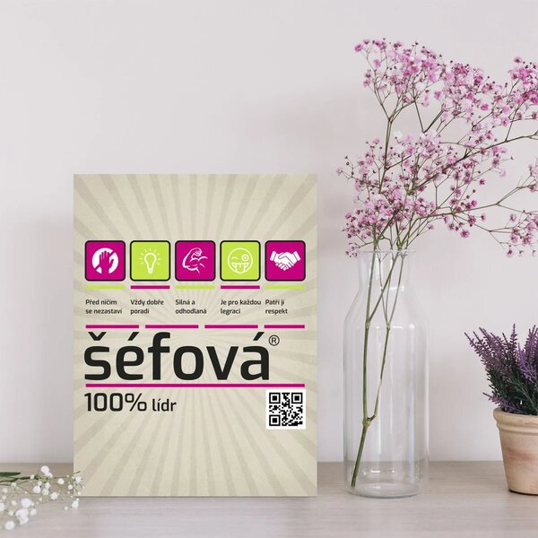Sablio Dárková cedulka Šéfová: 30x40 cm