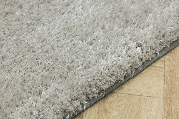 Kobercový ráj Kusový luxusní koberec Shaggy Silky 72 Šedý Stříbrný Rozměr: 100x150 cm
