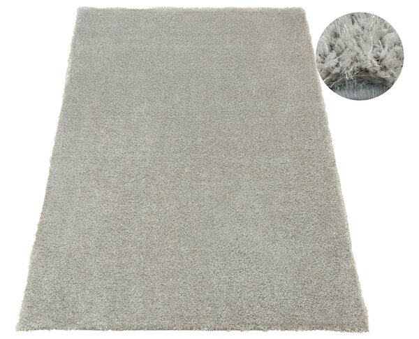 Kobercový ráj Kusový luxusní koberec Shaggy Silky 72 Šedý Stříbrný Rozměr: 100x150 cm