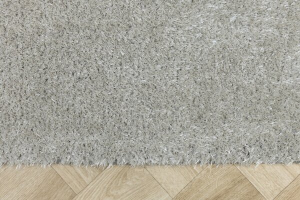 Kobercový ráj Kusový luxusní koberec Shaggy Silky 72 Šedý Stříbrný Rozměr: 100x150 cm