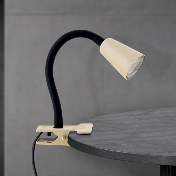 Orion - Flexibilní stolní lampa s klipem DOTTY 1xGU10/10W/230V béžová/černá