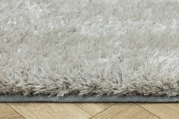 Kobercový ráj Kusový luxusní koberec Shaggy Silky 72 Šedý Stříbrný Rozměr: 100x150 cm
