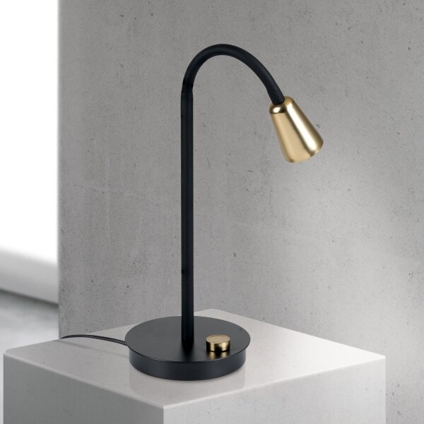 Orion - Stmívatelná flexibilní stolní lampa DOTTY 1xGU10/10W/230V černá/mosaz