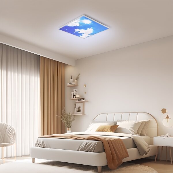 Brilagi - LED Stropní svítidlo SLIMFRAME SKY LED/58W/230V 60x60 cm stříbrná/modrá