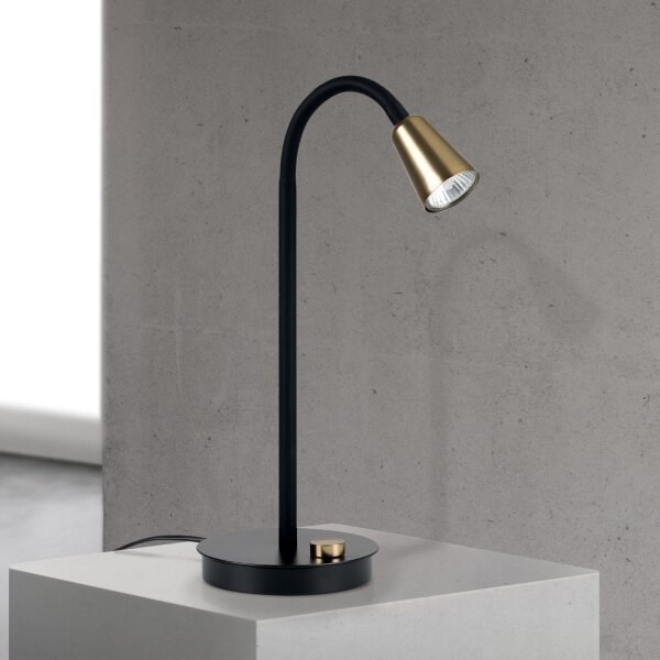 Orion - Stmívatelná flexibilní stolní lampa DOTTY 1xGU10/10W/230V černá/mosaz
