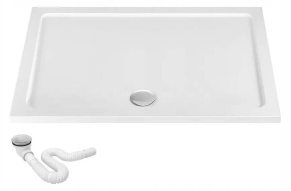 Rea BRENO - Akrylátová sprchová vanička 80 x 100 cm + sifon, bílá, REA-K012