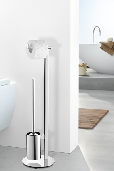 Stojan na toaletní papír a WC štětku Scala lesklá nerezová ocel