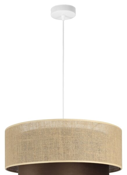 Lustr na lanku SARTA 1xE27/60W/230V pr. 45 cm hnědá/juta