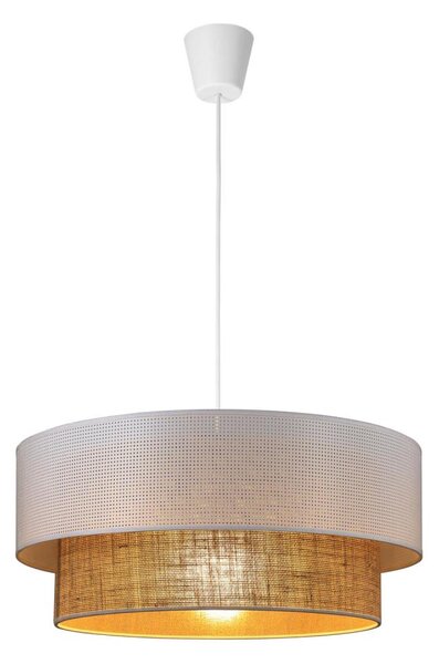 Lustr na lanku BORHO 1xE27/60W/230V pr. 40 cm bílá/juta