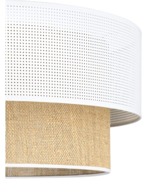 Přisazený lustr BORHO 1xE27/60W/230V pr. 40 cm bílá/juta