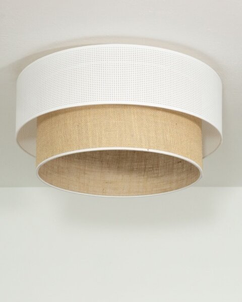 Stropní svítidlo BORHO 1xE27/60W/230V pr. 40 cm bílá/juta