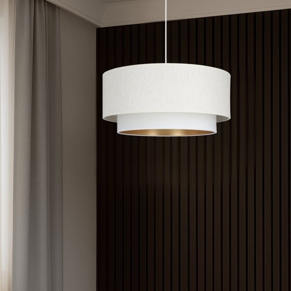 Lustr na lanku NATIA 1xE27/60W/230V pr. 45 cm bílá