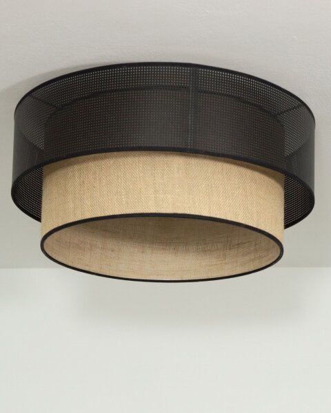 Stropní svítidlo BORHO 1xE27/60W/230V pr. 40 cm černá/juta