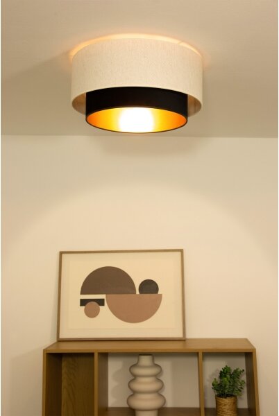 Stropní svítidlo NATIA 1xE27/60W/230V pr. 45 cm bílá/černá