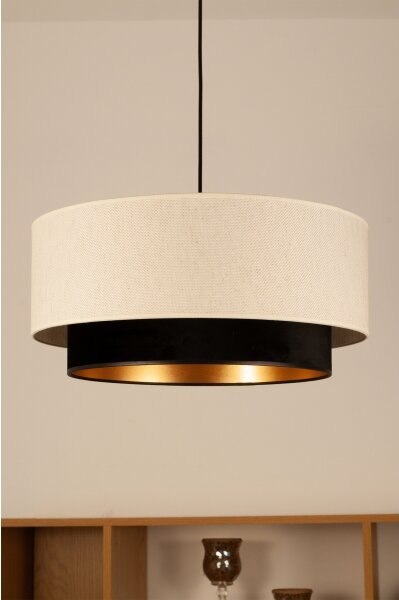 Lustr na lanku NATIA 1xE27/60W/230V pr. 45 cm bílá/černá