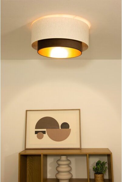 Stropní svítidlo NATIA 1xE27/60W/230V pr. 45 cm bílá/hnědá