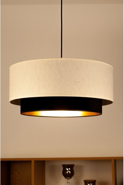 Lustr na lanku NATIA 1xE27/60W/230V pr. 45 cm bílá/černá