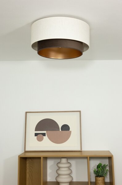 Stropní svítidlo NATIA 1xE27/60W/230V pr. 45 cm bílá/hnědá