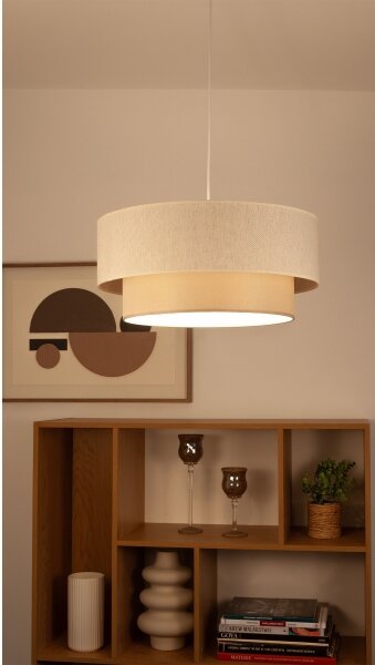 Lustr na lanku NATIA 1xE27/60W/230V pr. 45 cm krémová