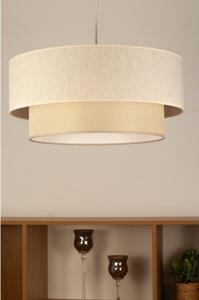 Lustr na lanku NATIA 1xE27/60W/230V pr. 45 cm krémová