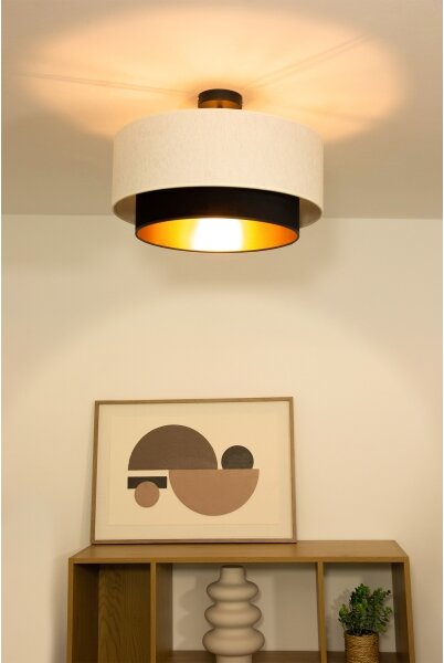 Přisazený lustr NATIA 1xE27/60W/230V pr. 45 cm bílá/černá