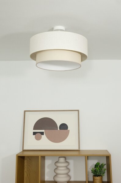 Přisazený lustr NATIA 1xE27/60W/230V pr. 45 cm krémová