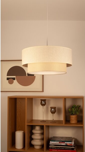 Lustr na lanku NATIA 1xE27/60W/230V pr. 45 cm krémová
