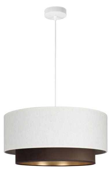 Lustr na lanku NATIA 1xE27/60W/230V pr. 45 cm bílá/hnědá