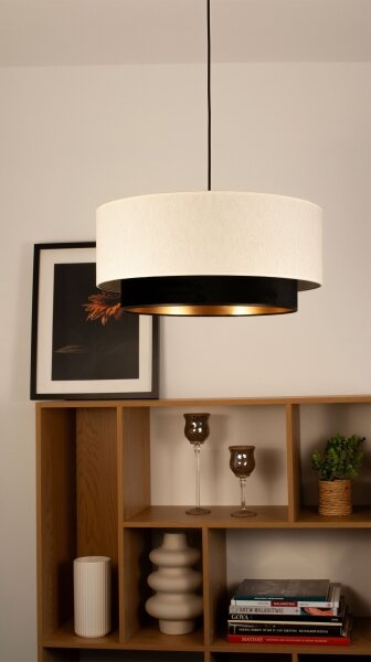 Lustr na lanku NATIA 1xE27/60W/230V pr. 45 cm bílá/černá
