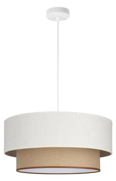 Lustr na lanku NATIA 1xE27/60W/230V pr. 45 cm bílá/hnědá