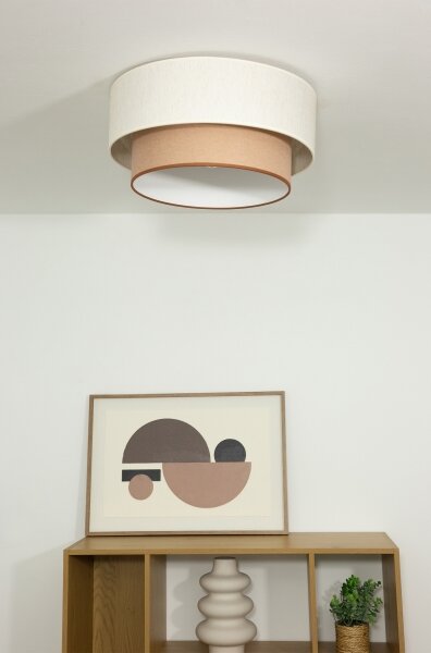 Stropní svítidlo NATIA 1xE27/60W/230V pr. 45 cm bílá/hnědá
