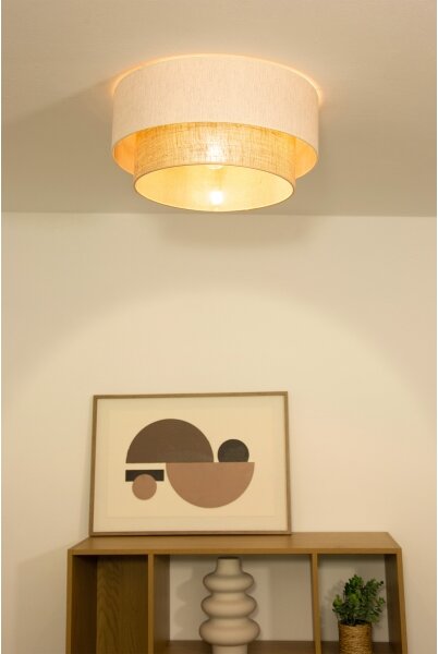 Stropní svítidlo NATIA 1xE27/60W/230V pr. 45 cm bílá/hnědá