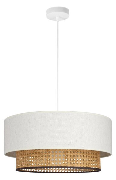 Lustr na lanku NATIA 1xE27/60W/230V pr. 45 cm bílá/hnědá