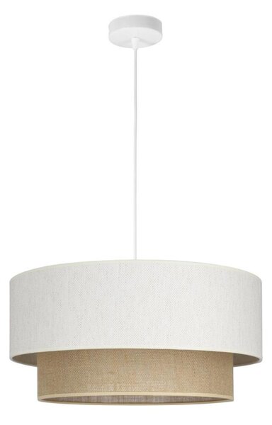 Lustr na lanku NATIA 1xE27/60W/230V pr. 45 cm bílá/hnědá