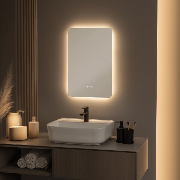 Brilagi - LED Stm. koup. vyhř. zrcadlo s pods. DIANA LED/13W/230V 60x40 cm IP44