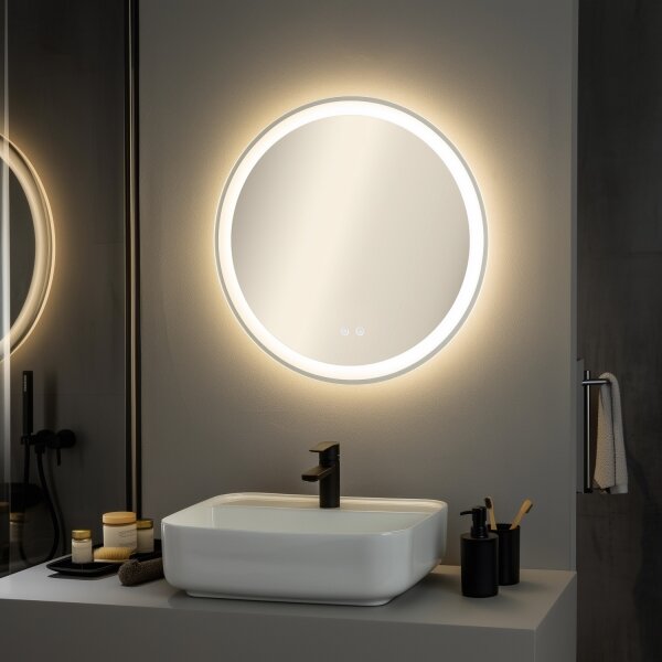 Brilagi-LED Stm. kou. vyhř. zrcadlo s pods. AVA ECO LED/11,5W/230V pr.60 cm IP44